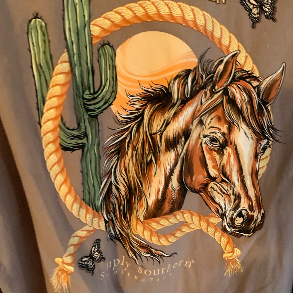 Simply Southern wild hearts can't be broken horse longsleeve t shirt size xl